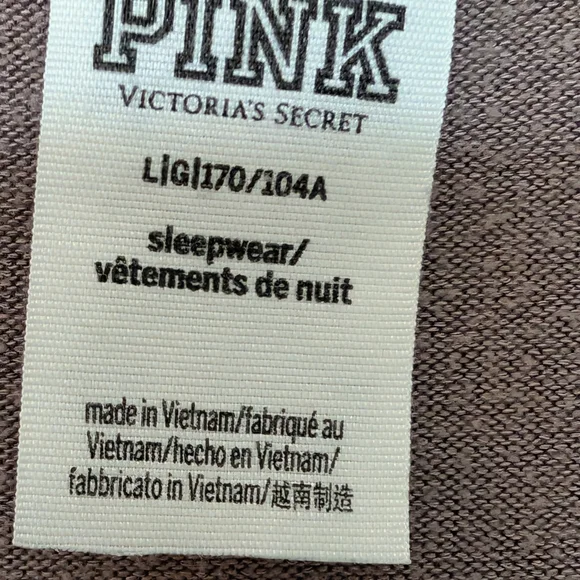 PINK Victoria's Secret Long Sleeve Sleep Shirt In Iced Coffee - Picture 4 of 9